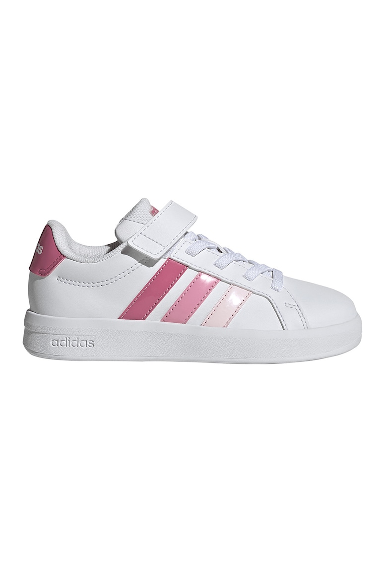 Pantofi sport Grand Court 3.0 de piele ecologica cu sireturi elastice - Alb/Roz