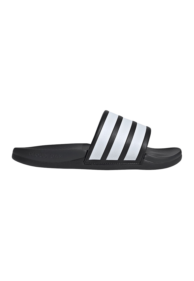 Papuci unisex din piele ecologica Adilette Comfort 2 - Alb/Negru