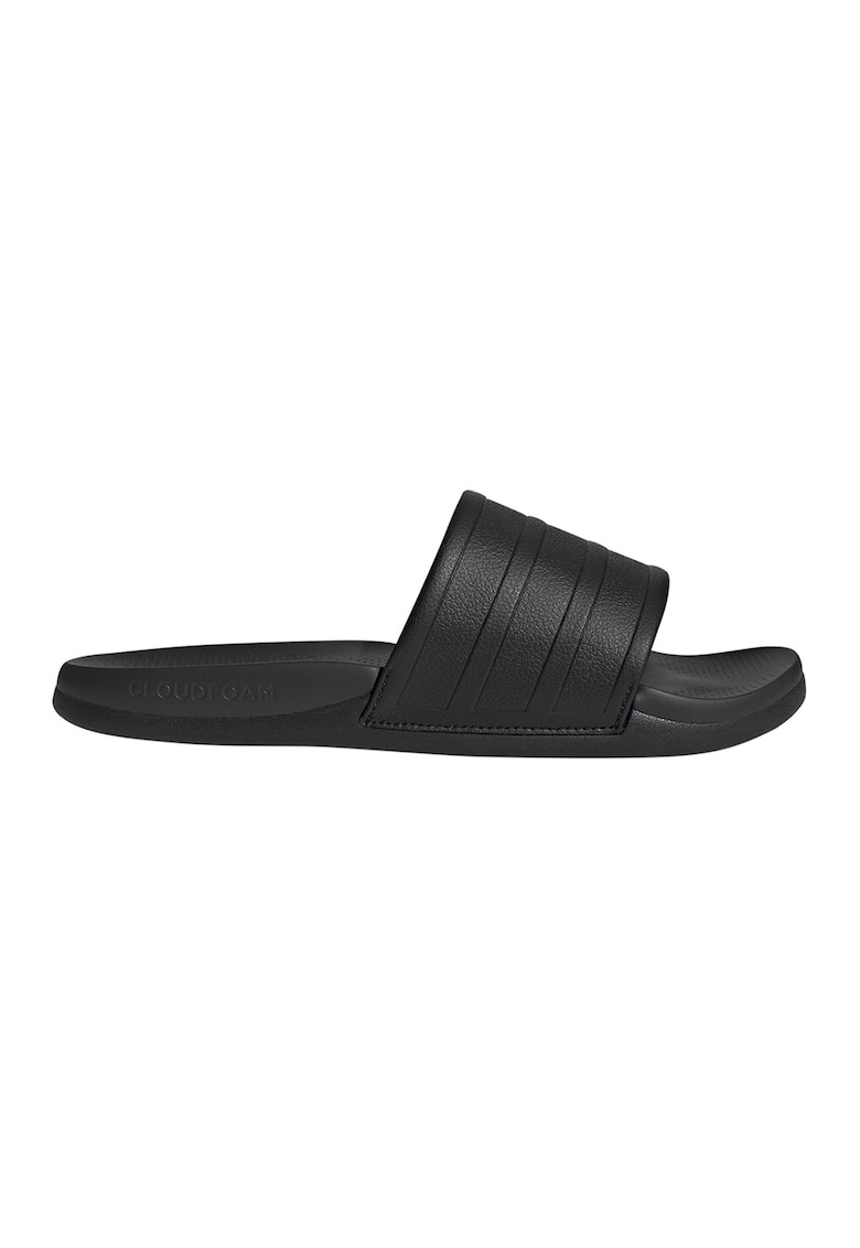 Papuci unisex din piele ecologica Adilette Comfort 2 - Negru/Negru stins