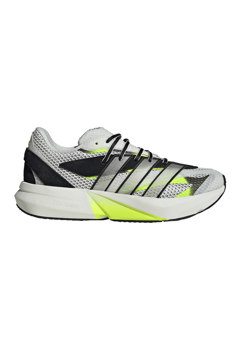 Pantofi sport din plasa cu detalii contrastante Lightblaze - Alb fildes/Negru stins/Verde lime
