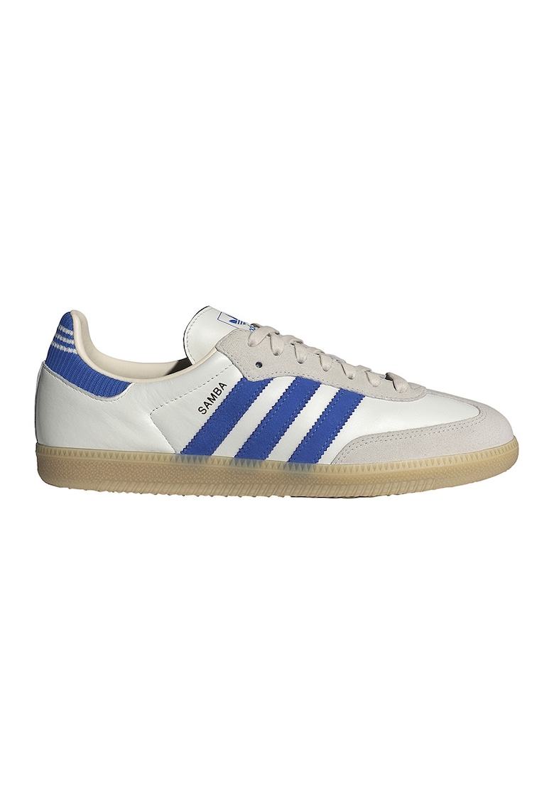 Pantofi sport Samba din piele cu insertii din piele intoarsa - Alb/Albastru