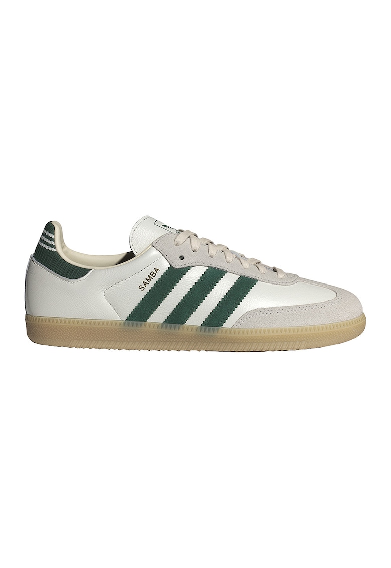 Pantofi sport din piele cu insertii din piele intoarsa Samba - Alb/Verde