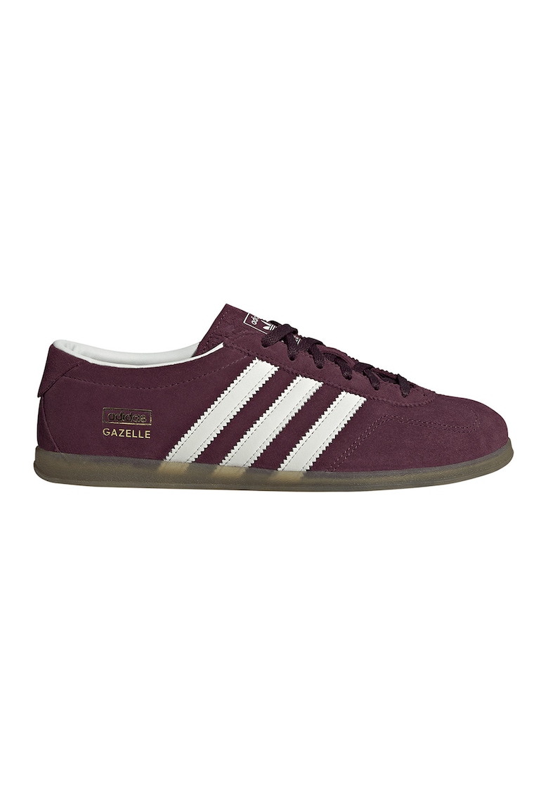 Pantofi sport Gazelle Lo Pro din piele intoarsa cu logo lateral - Alb/Visiniu