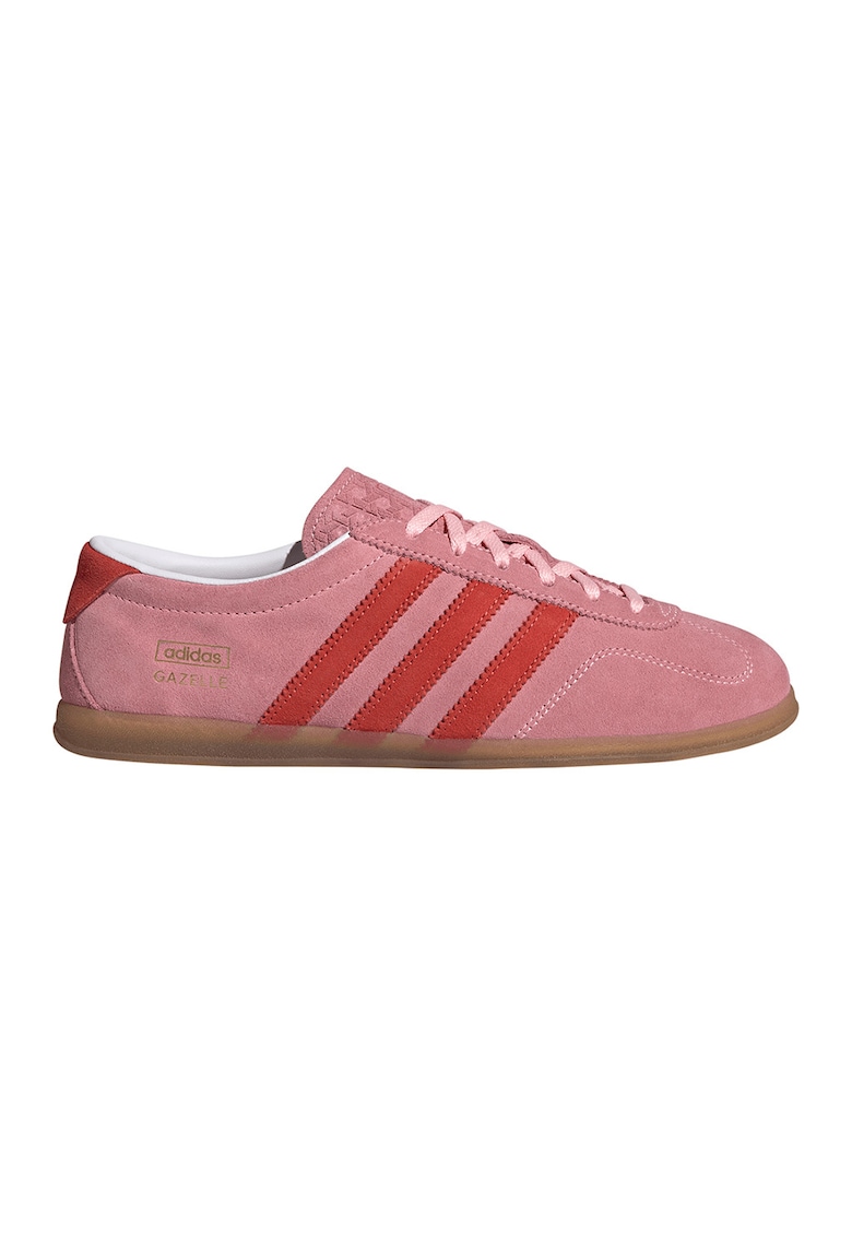 Pantofi sport Gazelle low-cut din piele intoarsa cu logo - Portocaliu/Roz