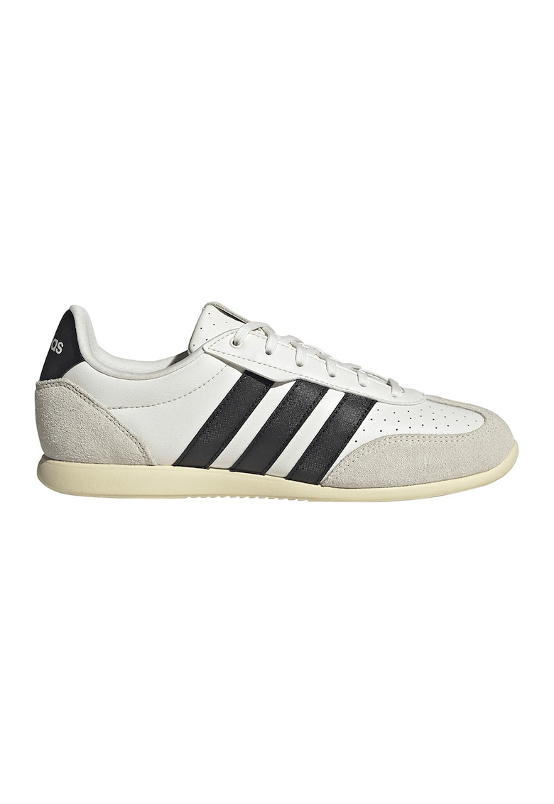 Pantofi sport Barred low-cut din piele - Alb/Negru/Crem