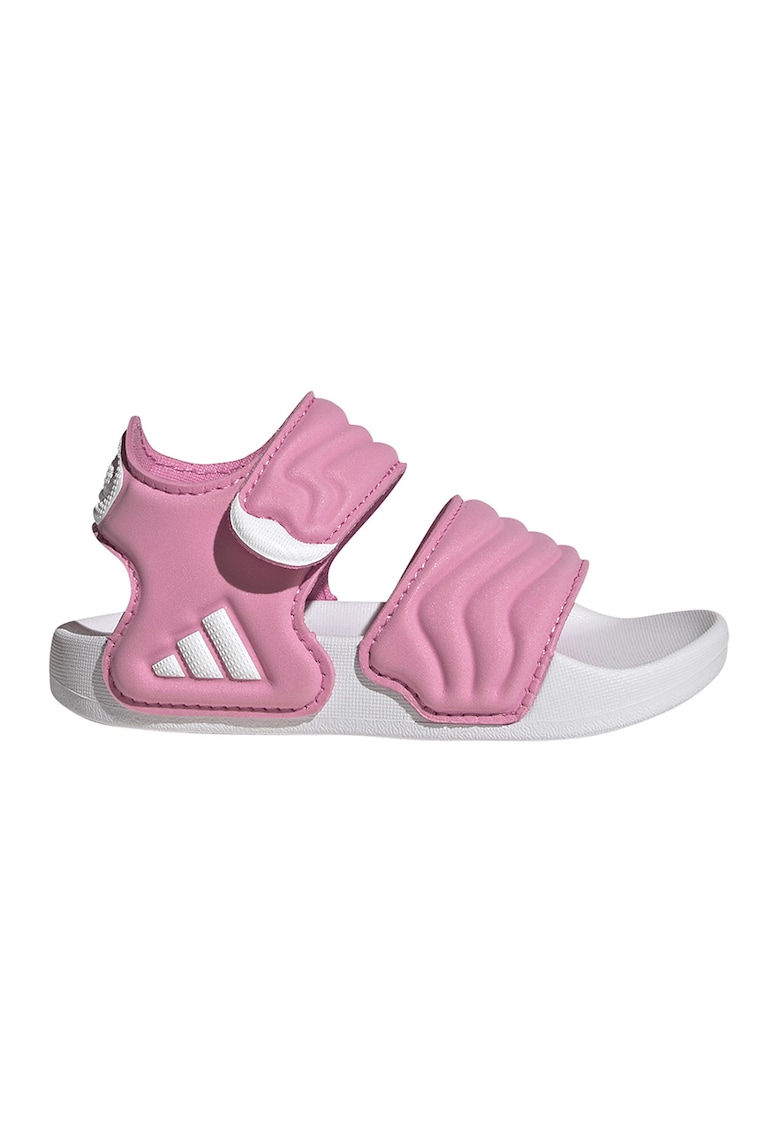 Sandale cu logo si velcro Adilette - Alb/Roz