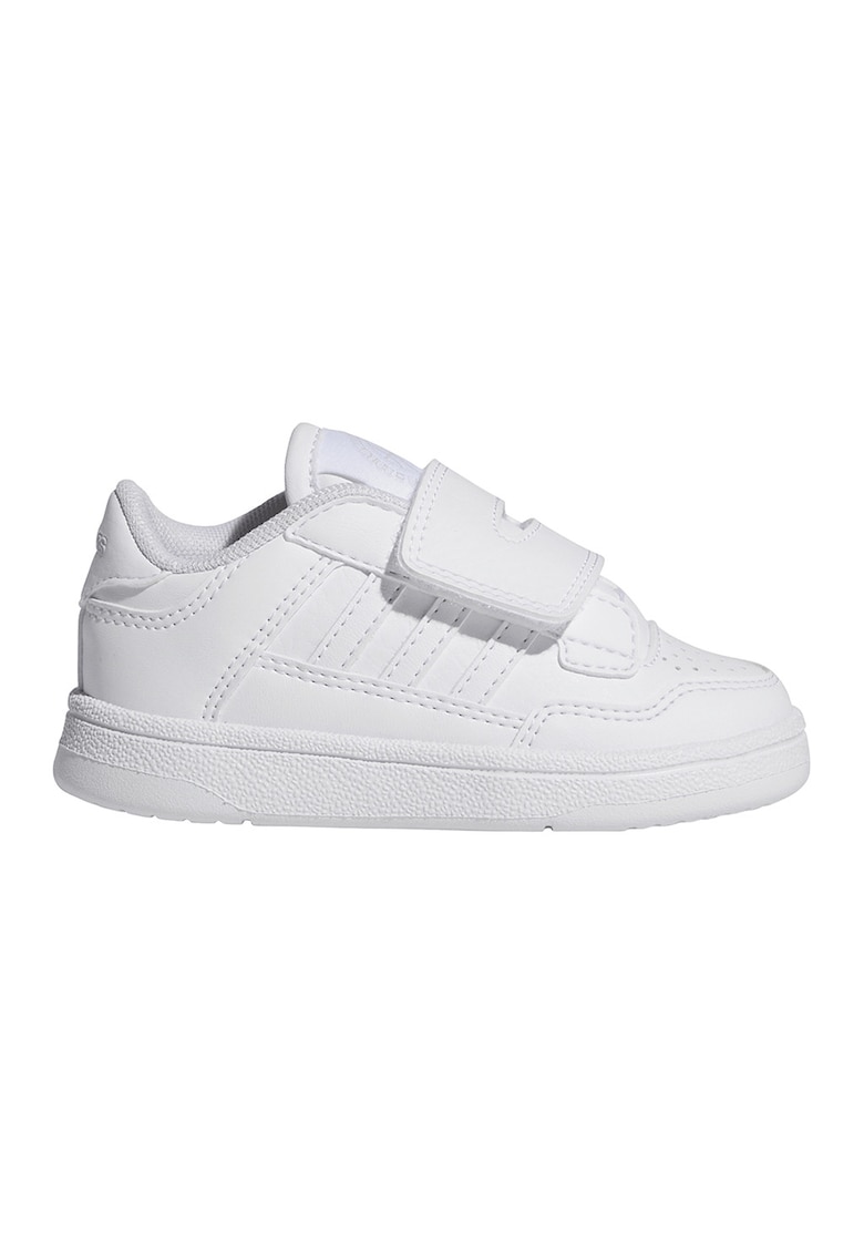 Pantofi sport de piele ecologica cu velcro Rapid Court - Alb