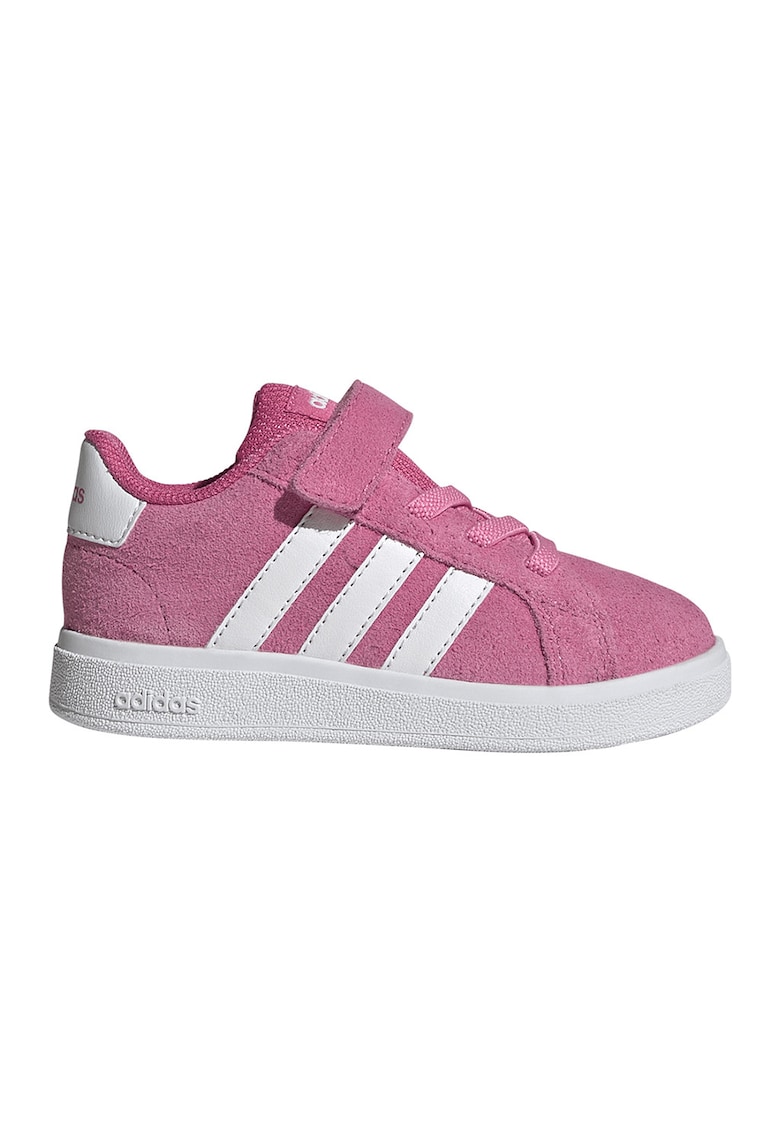 Pantofi sport cu velcro Grand Court - Alb/Roz
