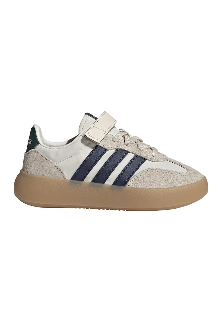 Pantofi sport Barreda Decode cu velcro si detalii de piele intoarsa - Alb murdar/Bleumarin