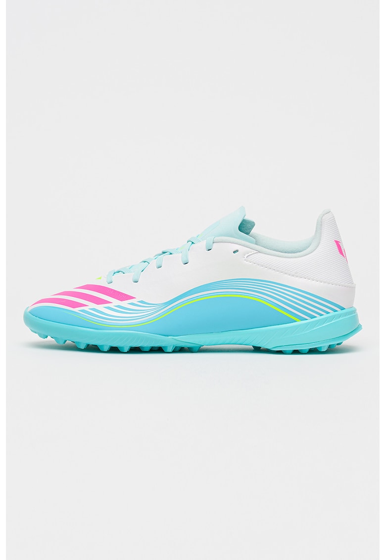 Pantofi sport F50 Messi League Turf pentru fotbal - Gri deschis/Turcoaz