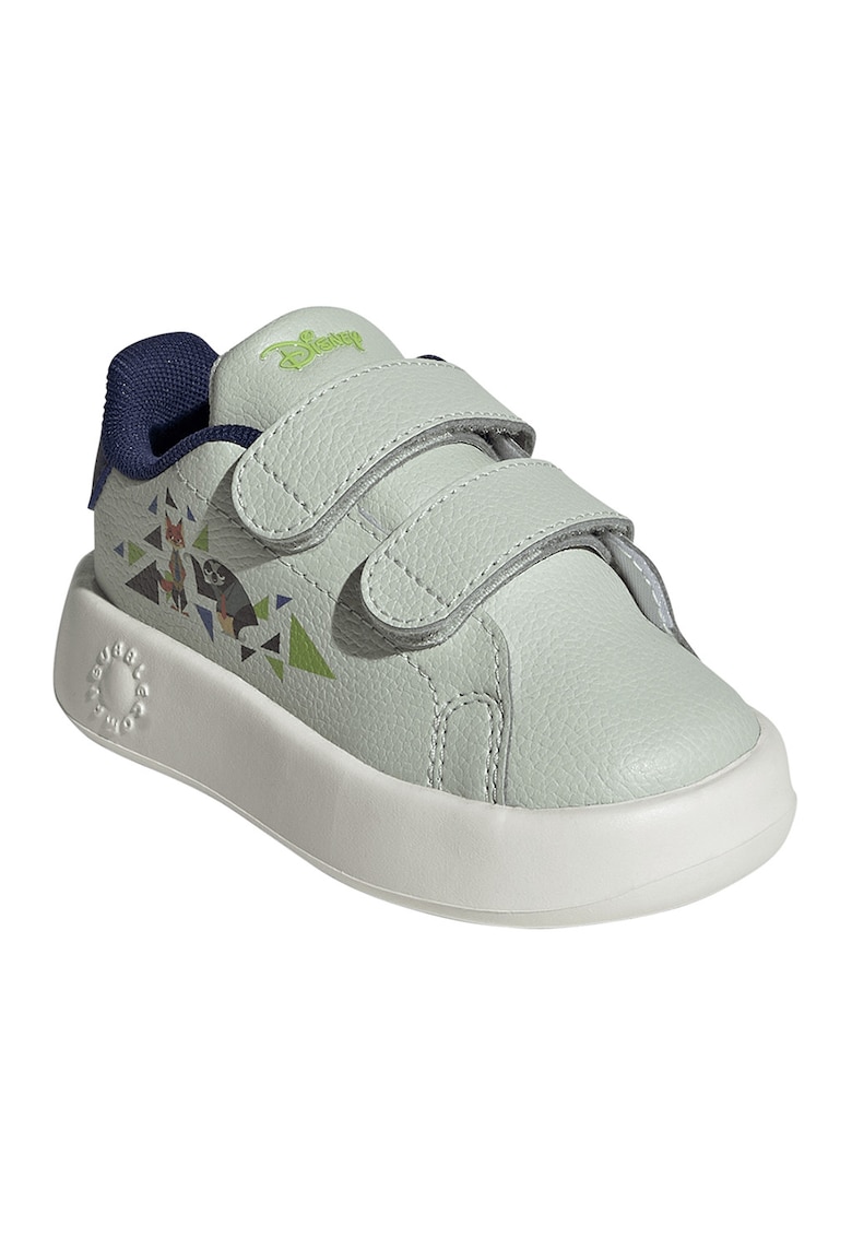 Pantofi sport Advantage din piele ecologica cu velcro - Verde pal/Bleumarin
