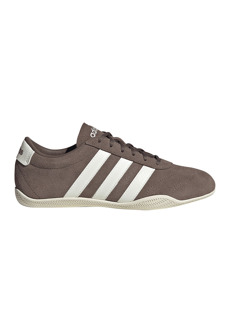 Pantofi sport Grand Court din piele intoarsa si piele - Alb/Maro deschis