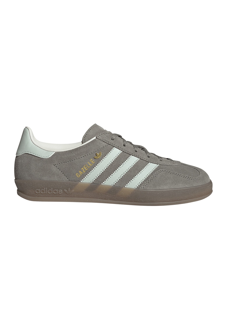 Pantofi sport Gazelle Indoor din piele intoarsa cu garnituri din material sintetic - Gri/Albastru pal