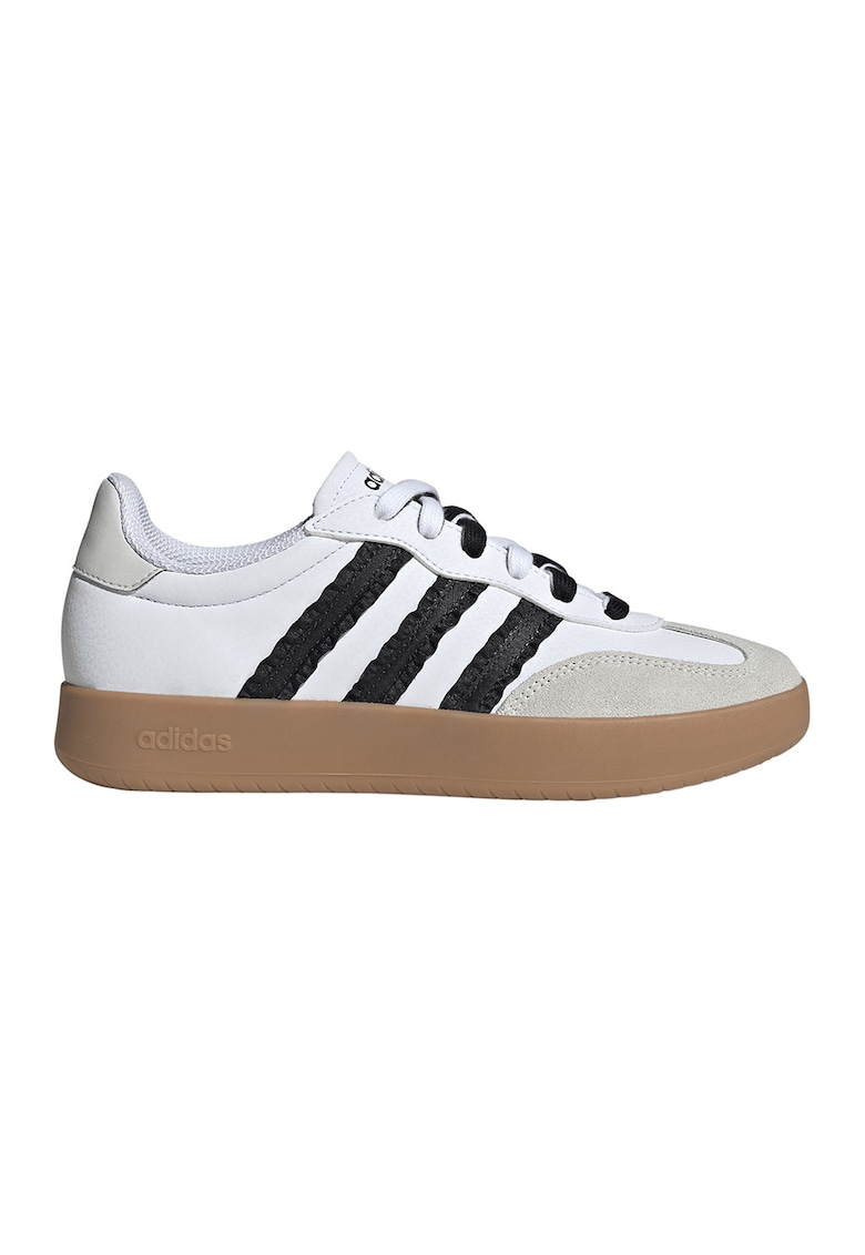 Pantofi sport Barreda din piele cu garnituri din piele intoarsa - Alb/Negru