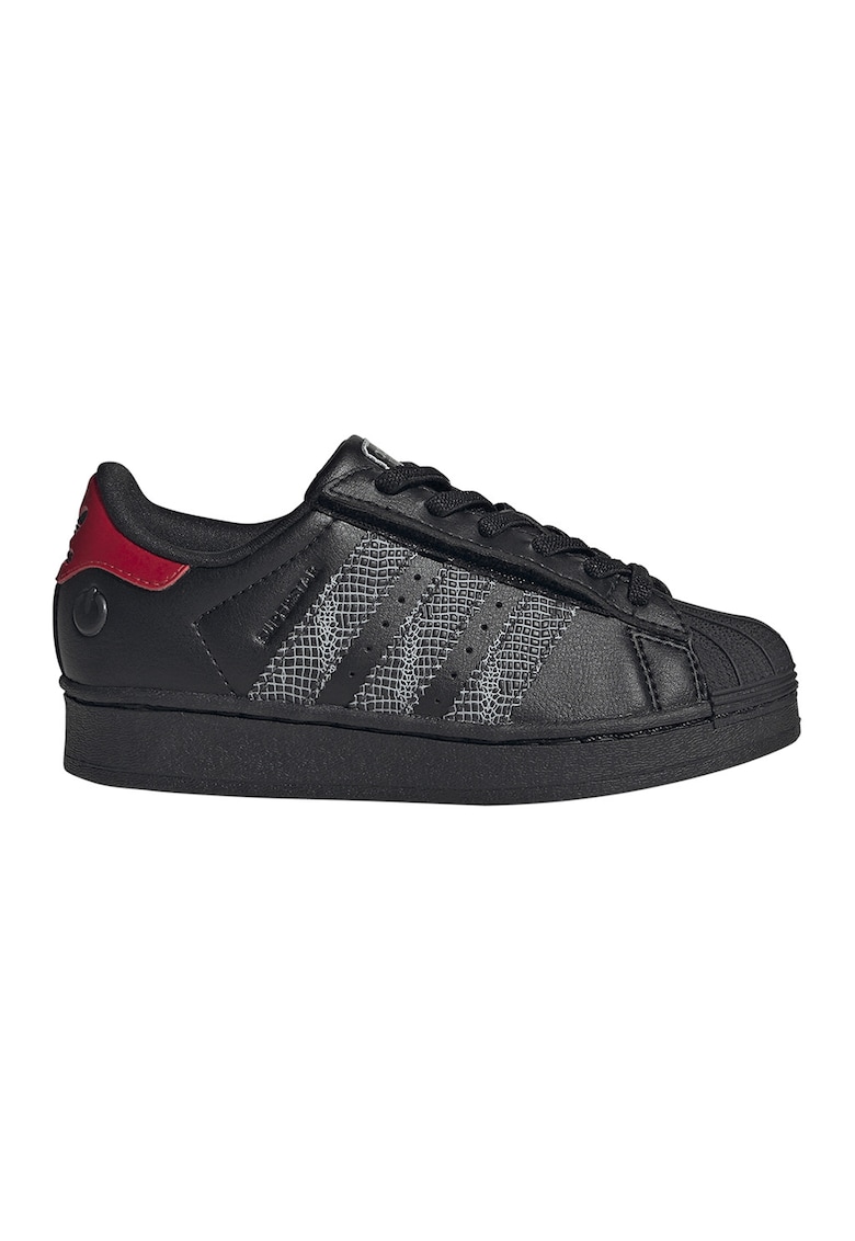 Pantofi sport din piele ecologica cu led-uri Superstar - Rosu/Negru