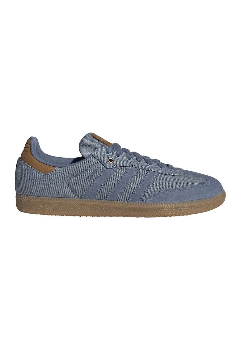 Pantofi sport Samba low-cut cu garnituri din piele - Albastru prafuit