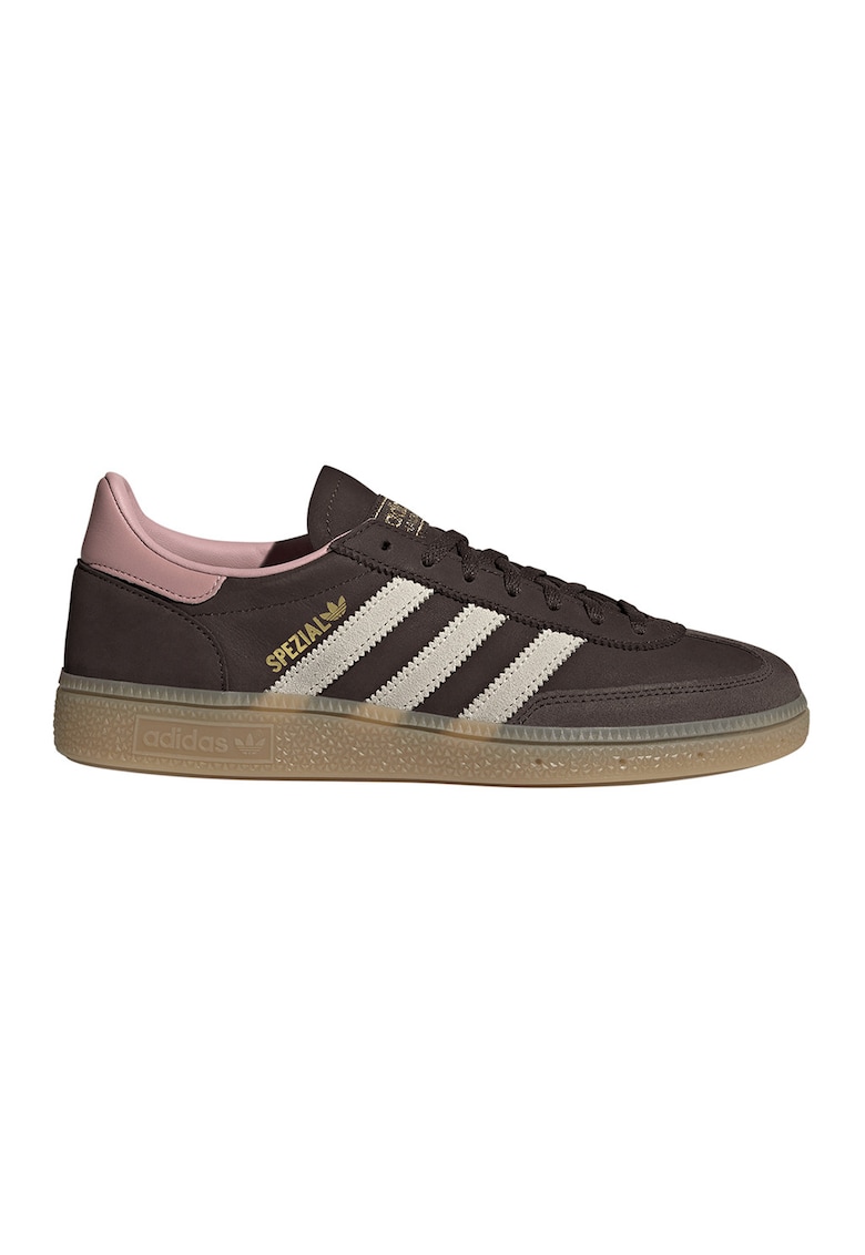 Pantofi sport Handball Spezial din piele nabuc si piele intoarsa - Alb/Maro
