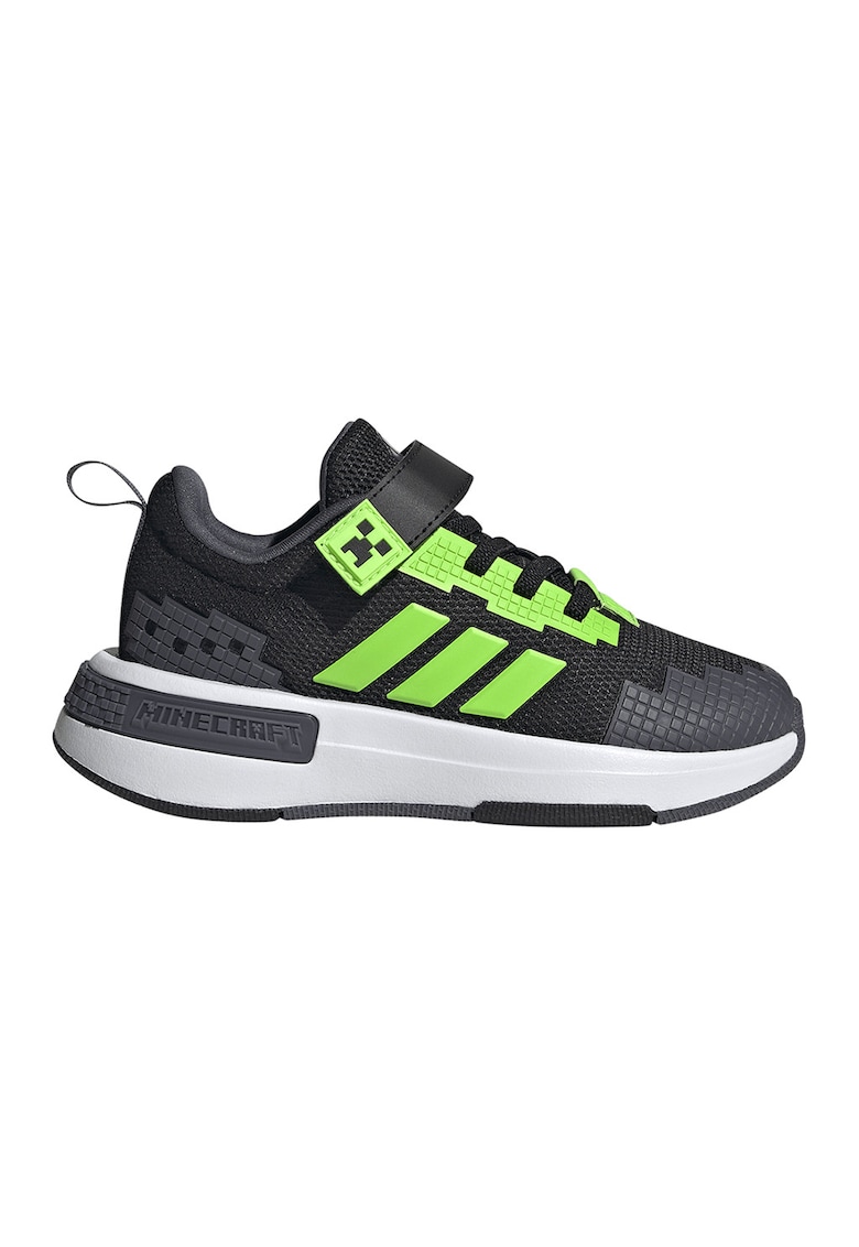 Pantofi sport wedge cu tematica Minecraft - Negru/Verde lime