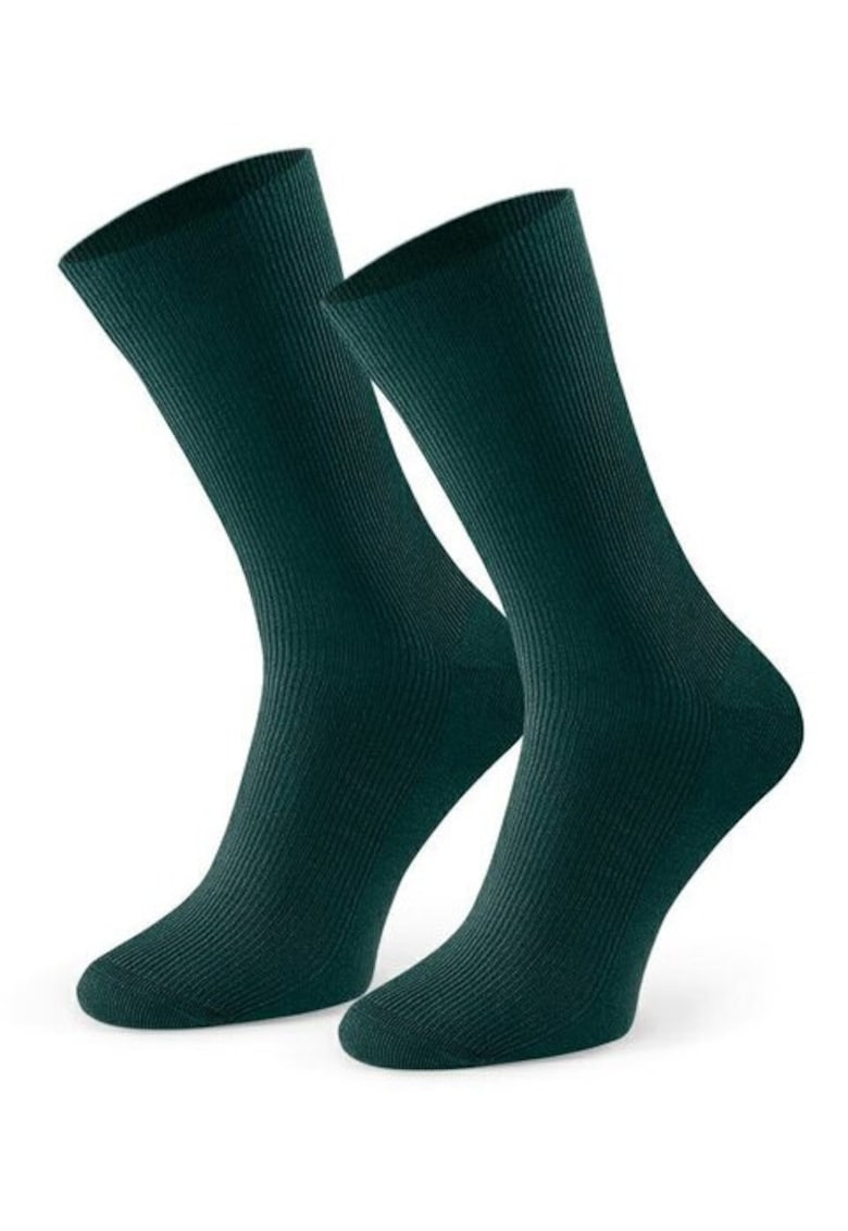 Sosete fara presiune raiate S018 - Verde inchis