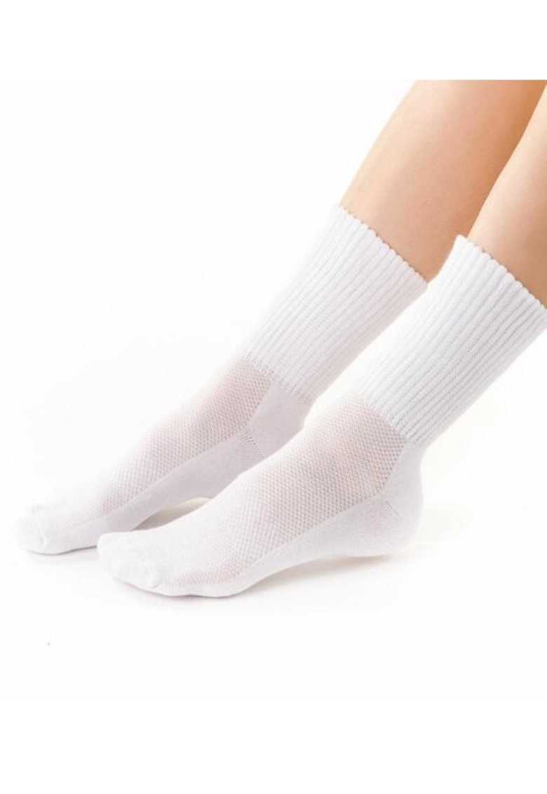 Sosete sport cu talpa flausata S127 - Alb
