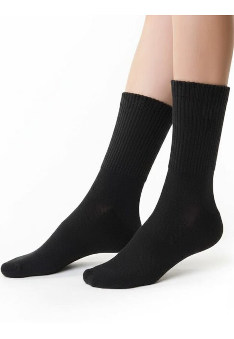 Sosete sport cu talpa flausata S127 - Negru