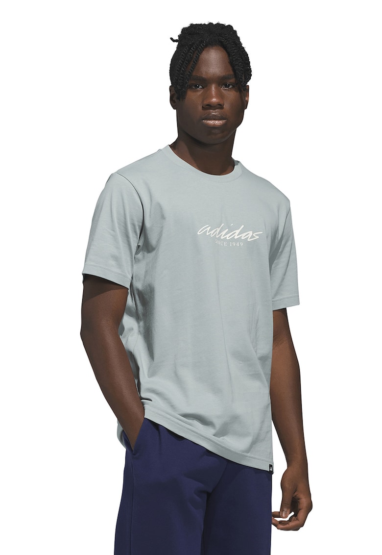 Tricou regular fit cu logo Color - Verde pal