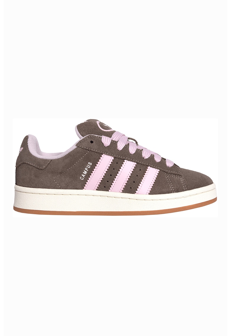 Pantofi sport Campus 00s din piele intoarsa - Maro inchis/Roz pastel