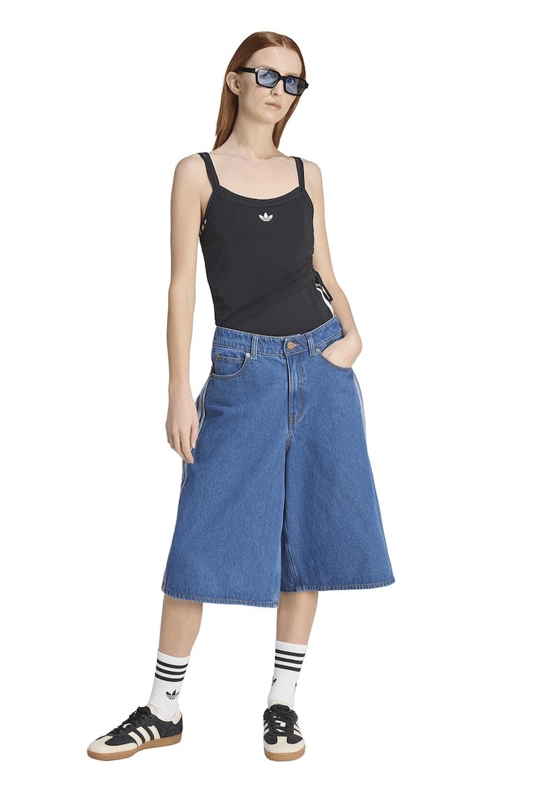 Top cu decolteu drapat - Negru/Negru stins