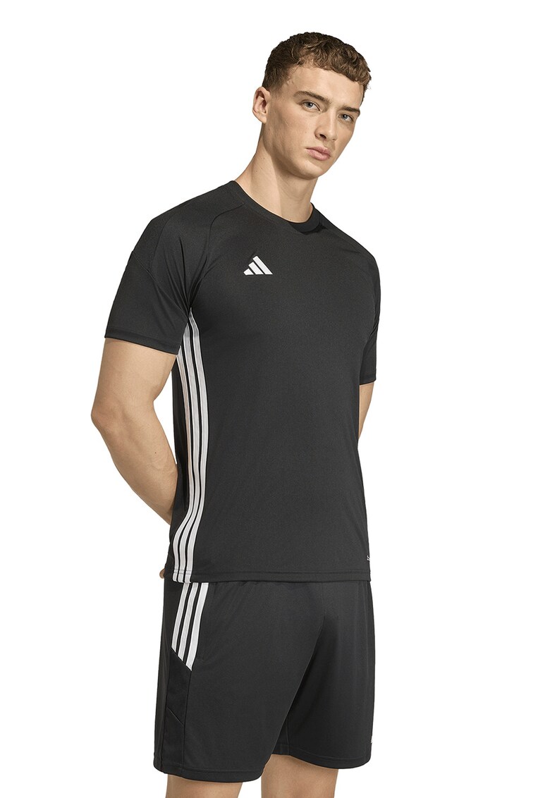 Tricou cu decolteu rotund pentru fotbal Tiro Essentials - Alb/Negru