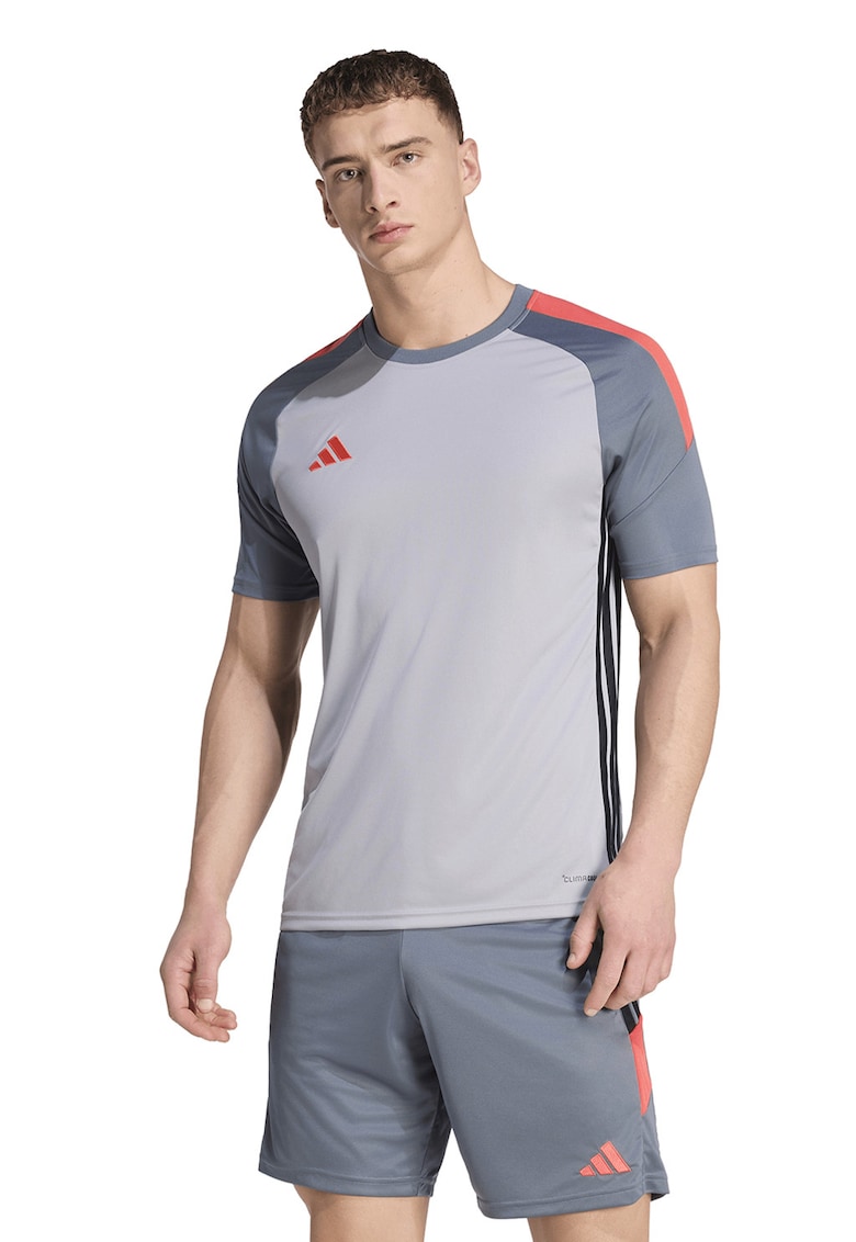 Tricou cu decolteu rotund pentru fotbal Tiro Essentials - Gri deschis/Gri cenusiu/Portocaliu pal