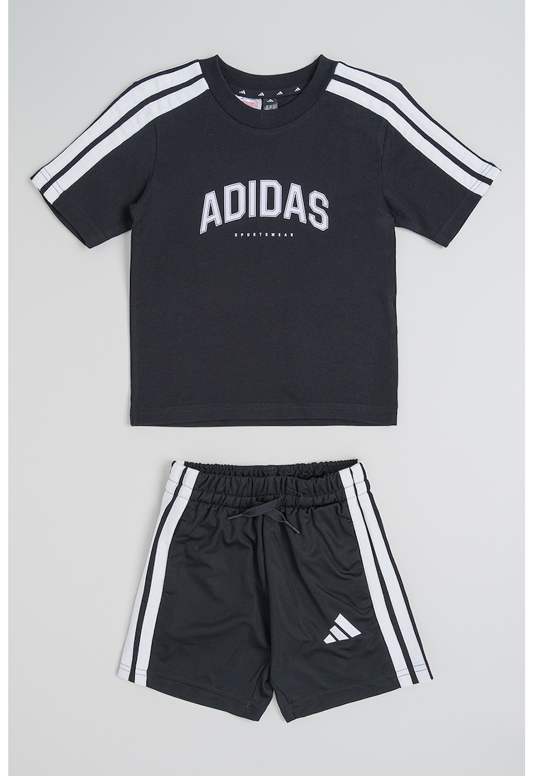 Set de pantaloni scurti si tricou - Negru/Alb optic