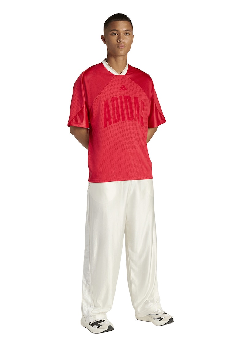 Tricou lejer cu segmente de plasa Stadium - Rosu/Alb