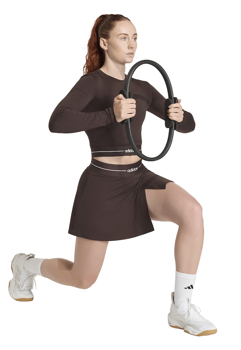 Bluza crop pentru antrenament Hyperglam - Maro