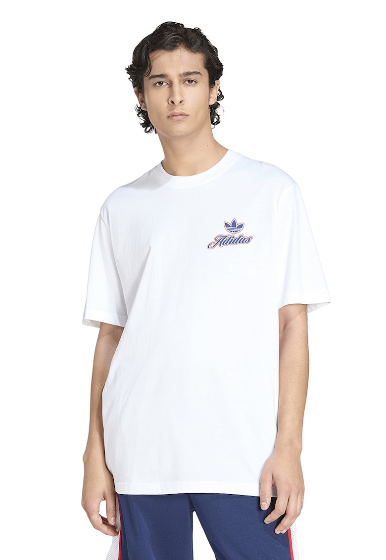 Tricou lejer cu logo in relief GFX - Rosu/Alb/Albastru inchis