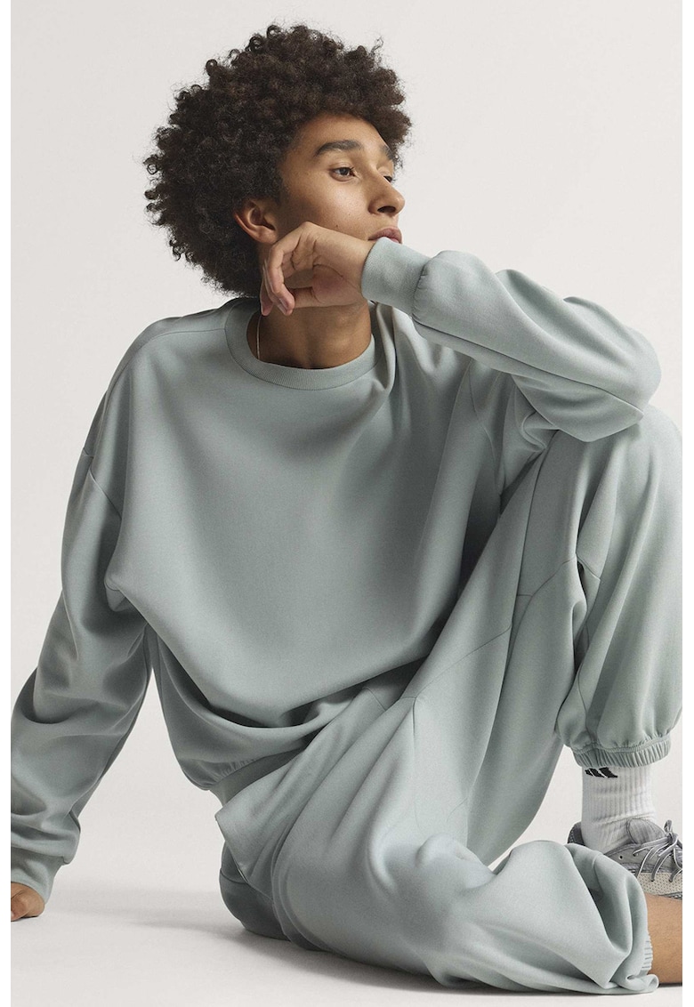 Pantaloni de trening din amestec de modal cu snururi - Albastru aquamarin