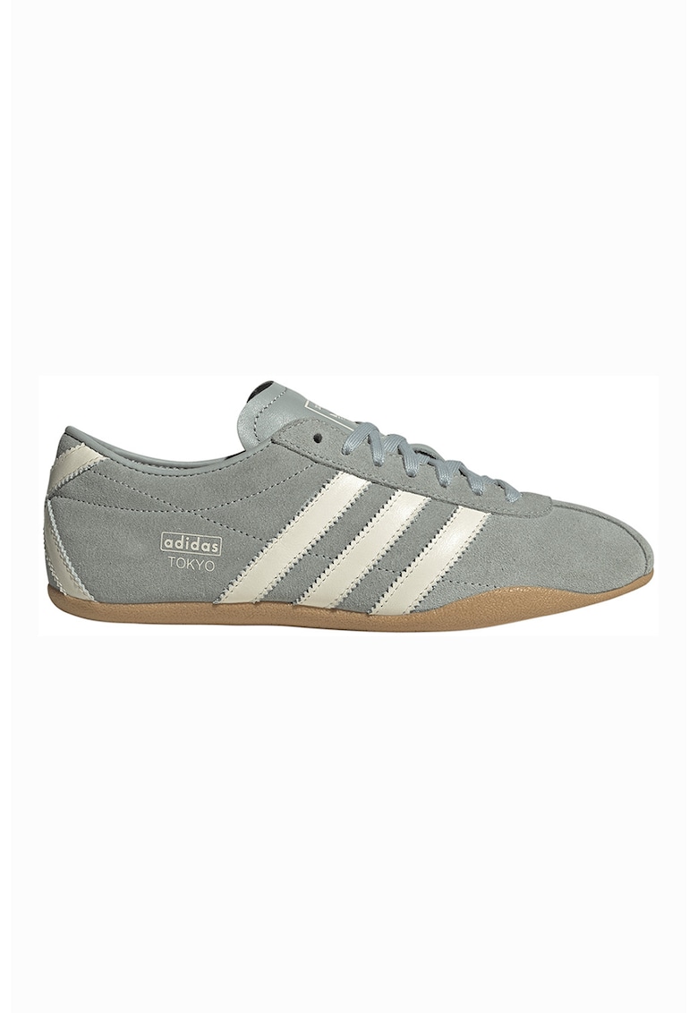 Pantofi sport Tokyo din piele intoarsa - Alb fildes/Verde pal