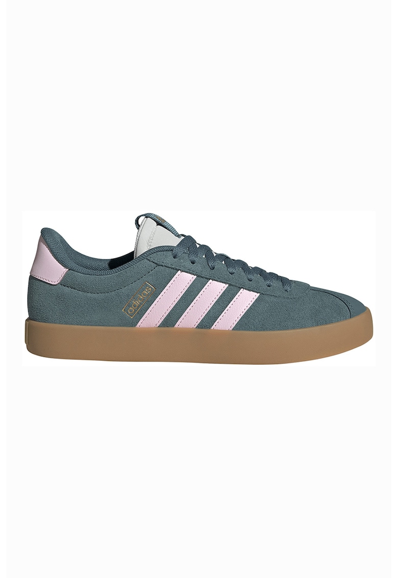 Pantofi sport VL Court 3.0 din piele cu garnituri din piele intoarsa - Roz pastel/Verde persan