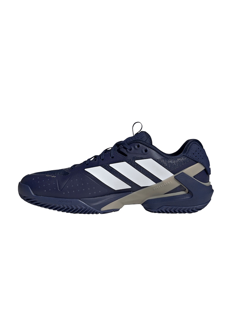 Pantofi Adizero Ubersonic 5 pentru tenis - Alb/Maro taupe deschis/Bleumarin - adidas Performance - imagine 1