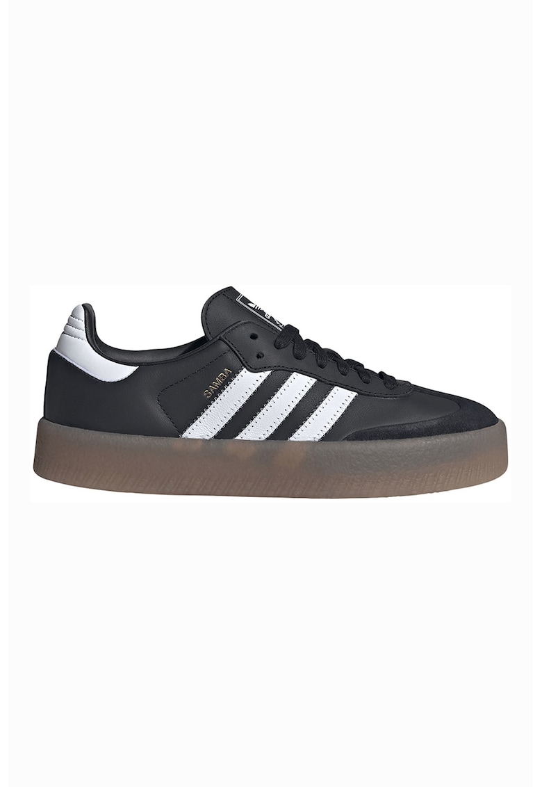 Pantofi sport Samba cu insertii de piele intoarsa - Alb/Negru