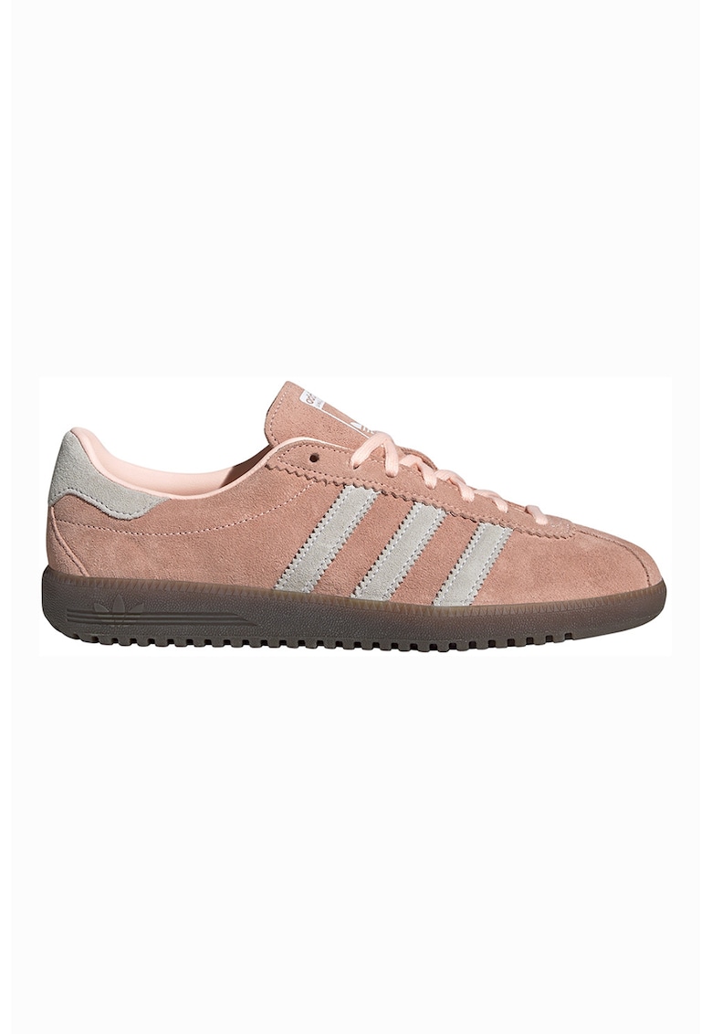 Pantofi sport BRMD din piele intoarsa cu detaliu logo - Roz somon/Alb murdar