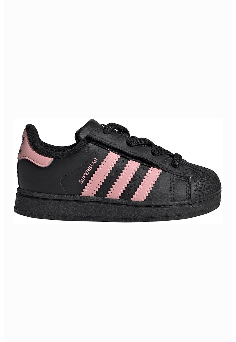 Pantofi sport Superstar II de piele - Negru/Roz pastel