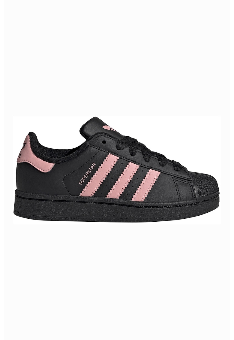 Pantofi sport Superstar II de piele - Negru/Roz pastel