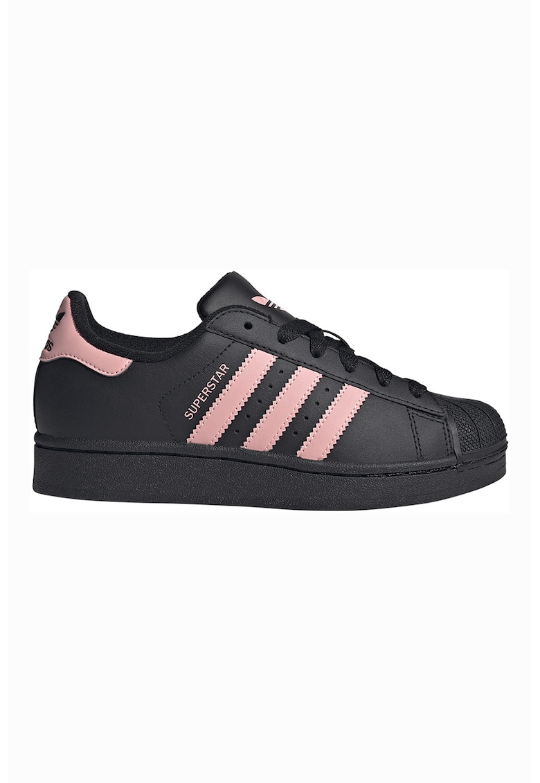 Pantofi sport Superstar II de piele - Negru/Roz pastel