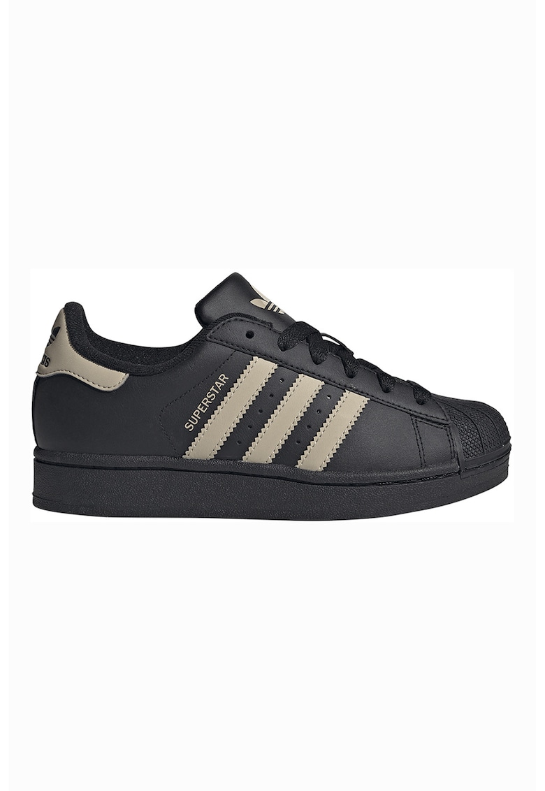 Pantofi sport Superstar II de piele - Negru/Bej deschis