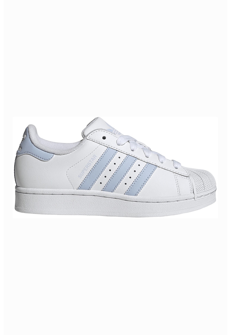 Pantofi sport Superstar II de piele - Alb/Albastru lavanda