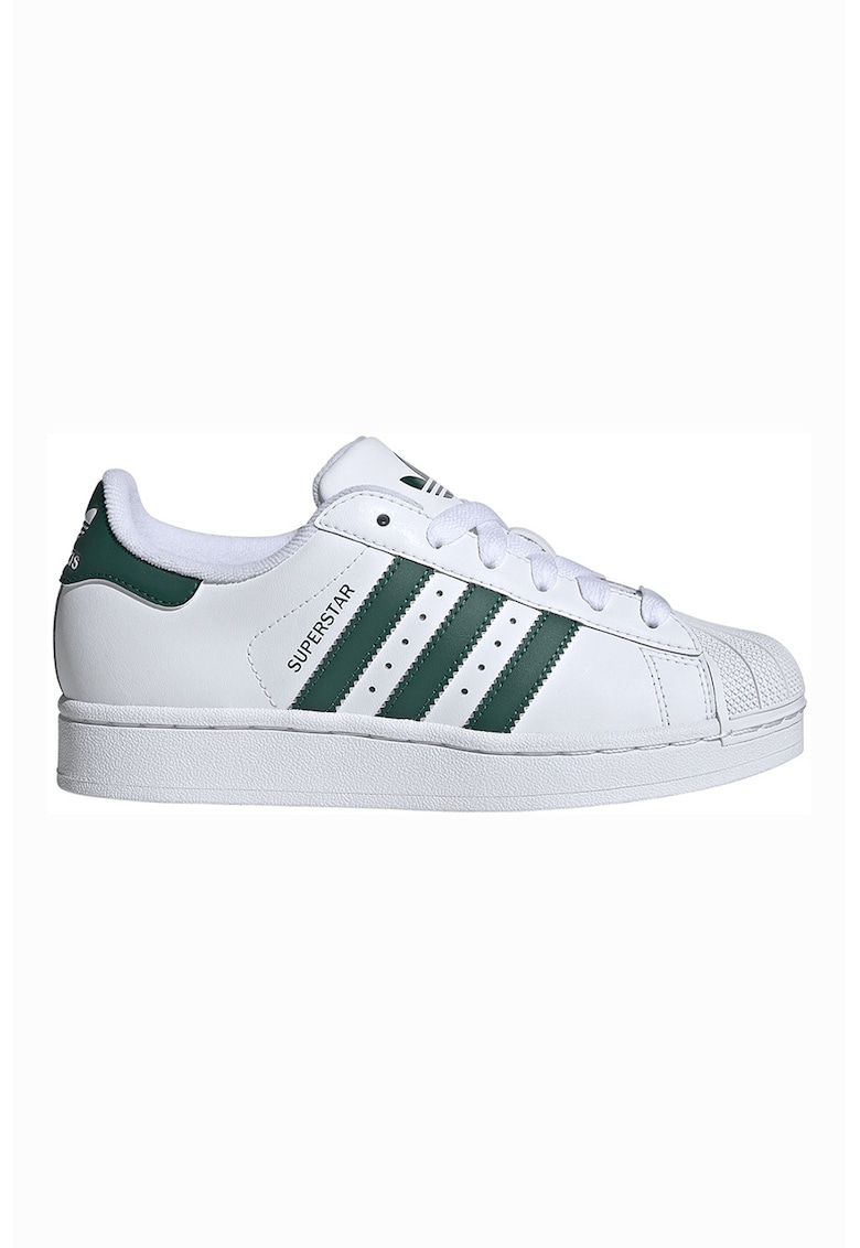 Pantofi sport Superstar II de piele - Alb/Verde englez