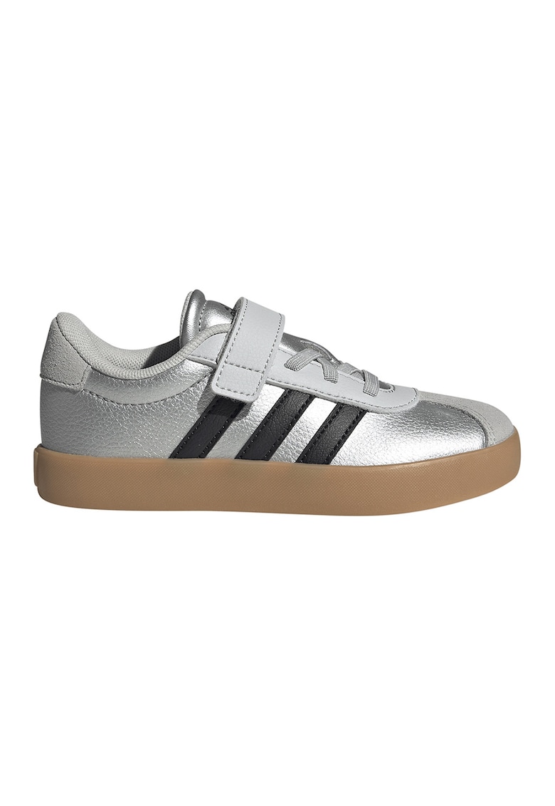 Pantofi sport VL Court 3.0 de piele intoarsa si piele - Negru/Gri/Argintiu
