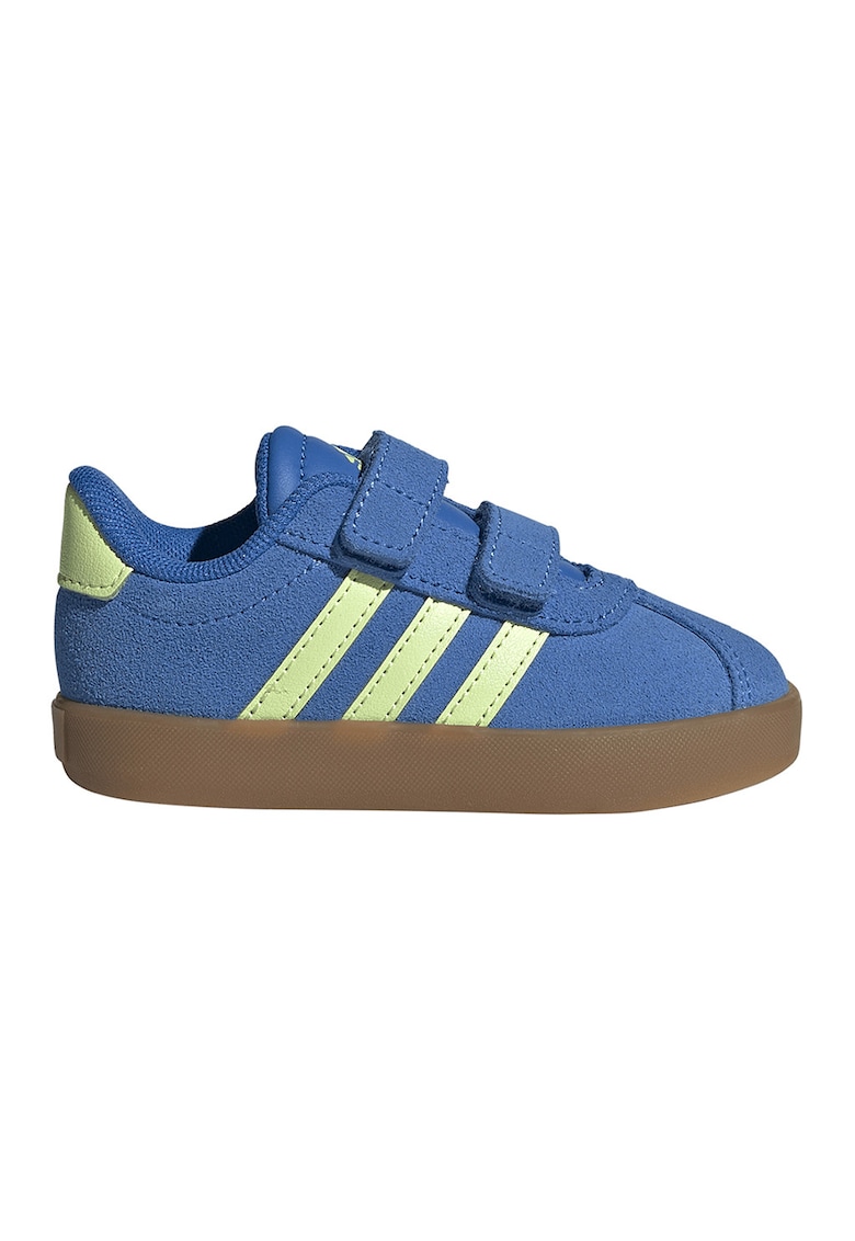 Pantofi sport Court 3.0 de piele intoarsa cu velcro - Albastru royal/Verde fistic
