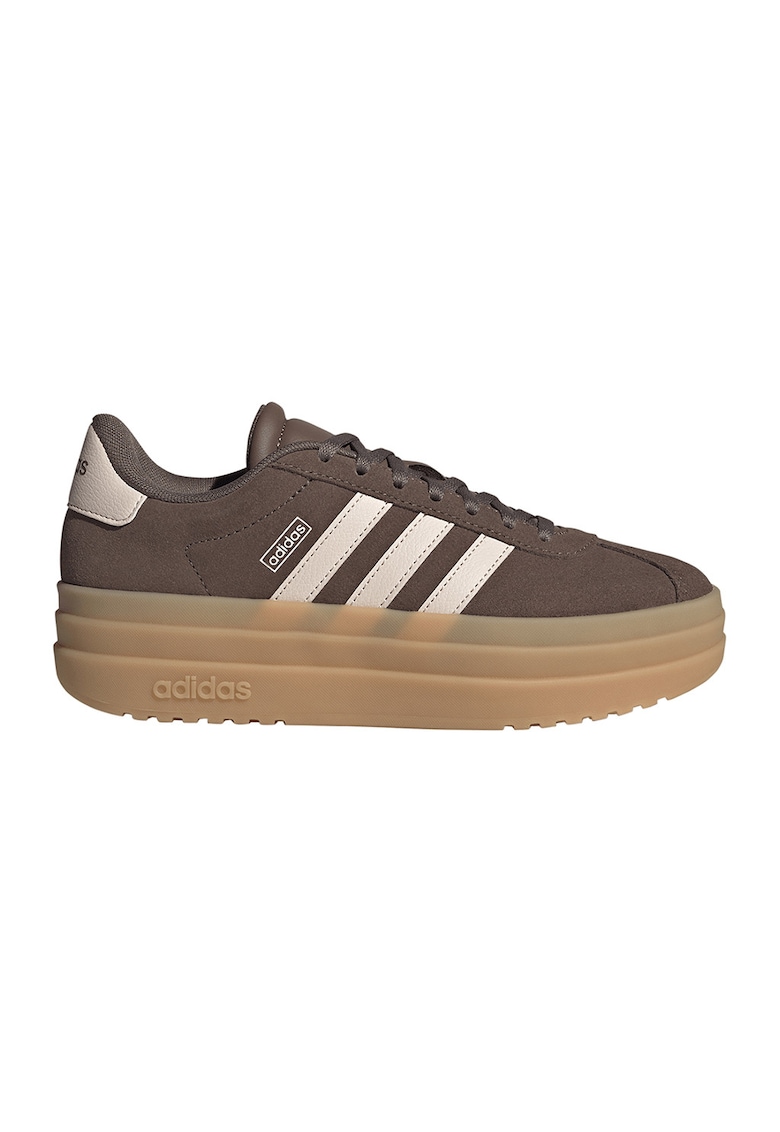 Pantofi sport Court Bold din piele intoarsa cu talpa flatform - Maro/Bej