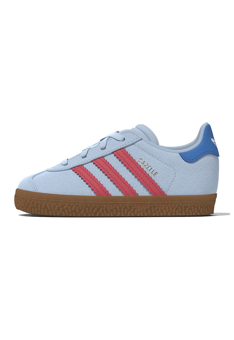Pantofi sport Gazelle din piele intoarsa si piele - Albastru pastel/Coral/Albastru royal